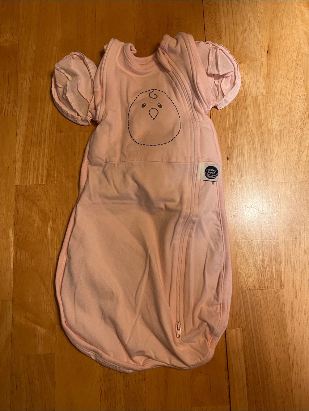 Nested Bean Pink Sleep Sack Pajamas with Chick Motif